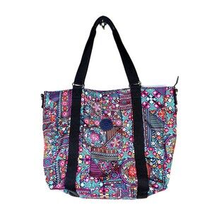 Kipling Large Floral Tote Bag Travel Weekender Carry On LaptopNylon